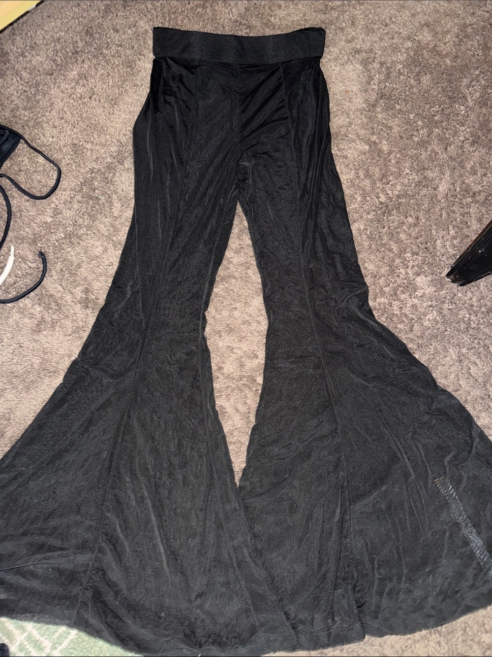 Black Wide-Leg Flare Pants